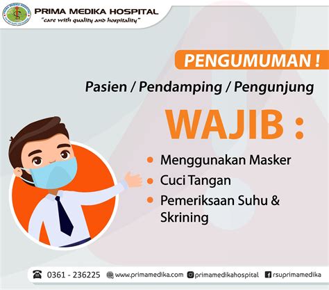 Sticker sign new normal area wajib protokol covid19 cuci tangan masker. Kegiatan & Berita - Prima Medika Hospital
