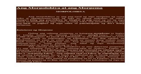 Download Pdf Ang Morpolohiya At Ang Morpema