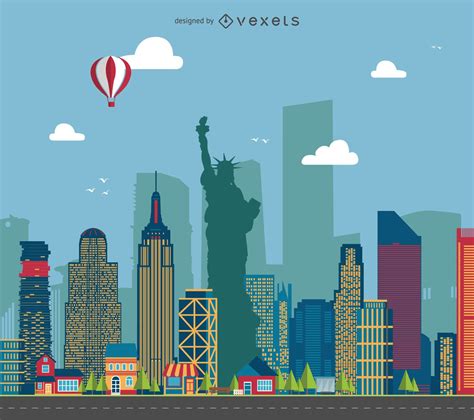 New York Cityscape Illustration Vector Download