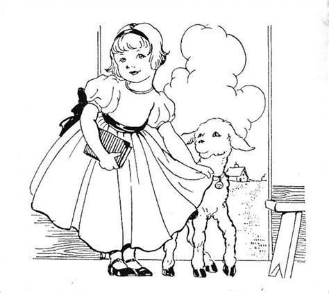 Mary Had A Little Lamb From A Coloring Book Playingwithbrushes