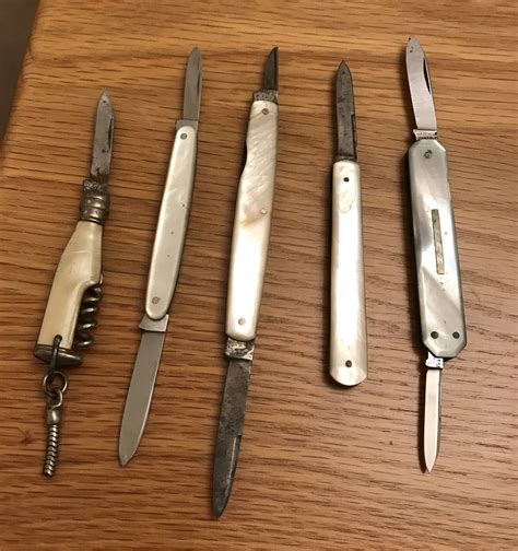5 Antique Sheffield Stainless Steel Fruit Knives