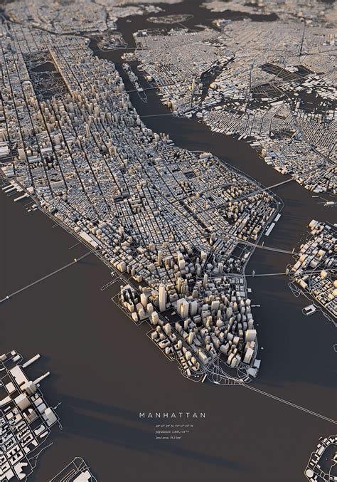 New York City From Above On Behance Map Of New York New York From