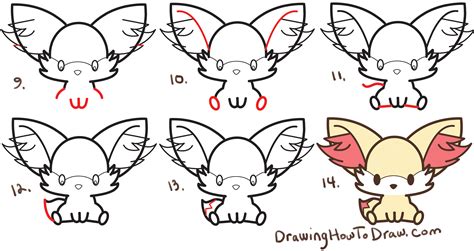 Learn How To Draw Fennekin Cute Kawaiichibi From Pokemon With Easy