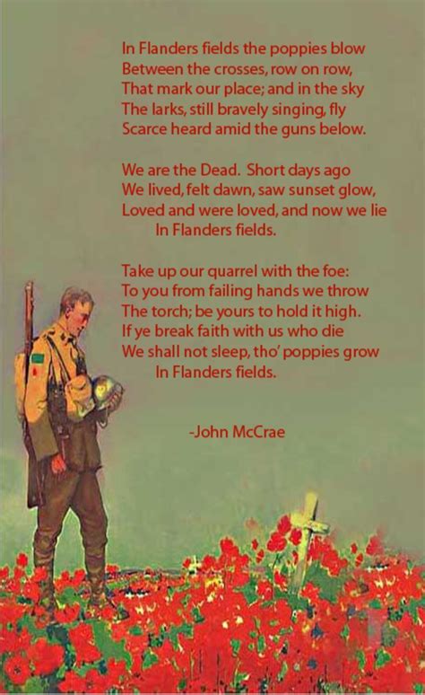 Remembrance Day Quotes Remembrance Day Poems Flanders Fields Poem