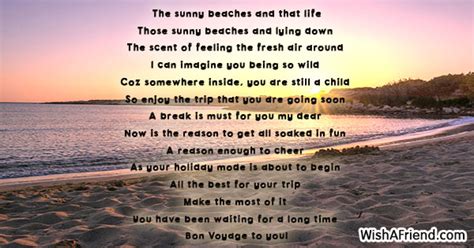 The Sunny Beaches And That Life Bon Voyage Poem