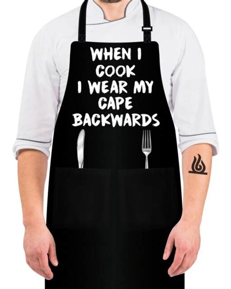 Bbq Funny Grilling Aprons Dad For Men Apron When I Cook I Wear My Cape