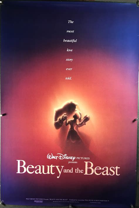 Beauty And The Beast Original Classic Walt Disney Movie Poster Original Vintage Movie Posters