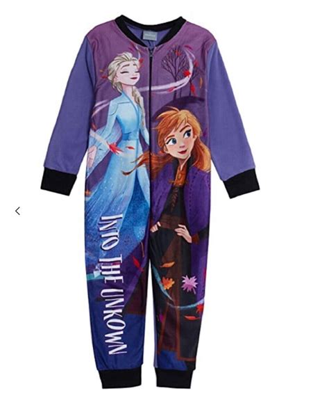 Girls Frozen Onesie Disney One Piece Pyjama Sleepsuit Elsa Anna Age