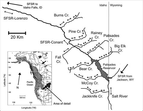 Map Of The South Fork Of The Snake River Sfsr System In Eastern