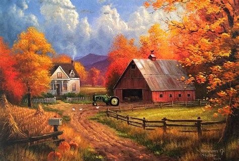 Farms Autumn Farms Paintings Colors Trees Nature Fall Landscapes