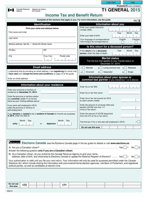 2015 2024 Form Canada T1 General Fill Online Printable Fillable