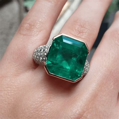 1586ct Asscher Cut Emerald Engagement Ring Sayabling Jewelry