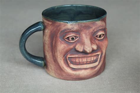 Handmade Ceramic Face Mug From Stoneware Clay Puusta Ja Maasta Etsy