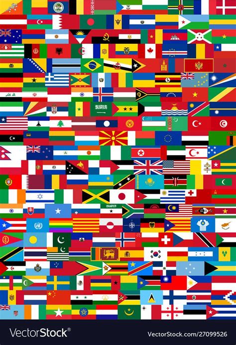 Set Flags All Countries Vector Image On Vectorstock Flag All Country