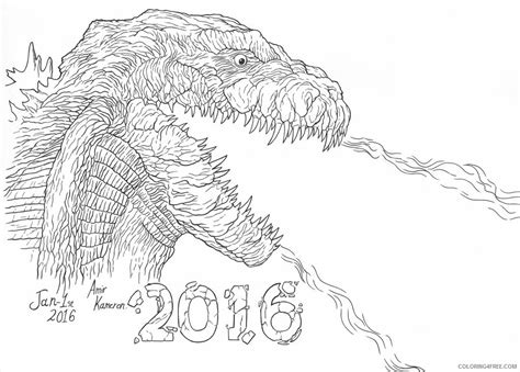 | monster coloring pages, space coloring pages, coloring pages. godzilla coloring pages firing by amir kameron ...