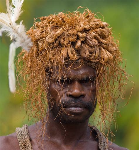 Portrait Of A Man Of The Tribe Yaffi After Hunting Flying Foxes New