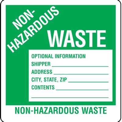 Non Hazardous Waste Drum Identification Labels Emedco
