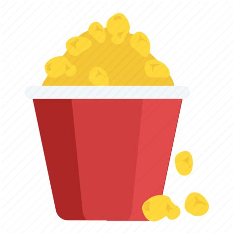 Cinema snacks, fast-food, popcorn snacks, popcorns, snack box icon