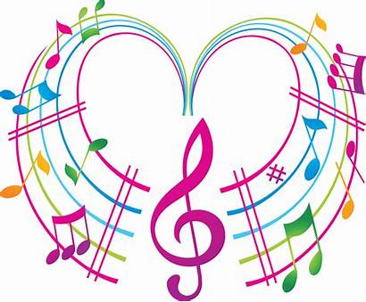 Clipart Heart Colored Notes Musique Colorful Dance