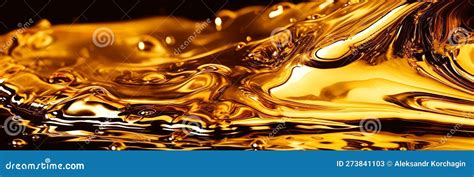 Golden Background With Texture Of Molten Liquid Shiny Metal Generative