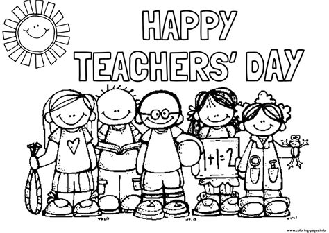 Coloring with kids is about fun for all ages. Happy Teachers Day Students Picture Coloring Pages Printable