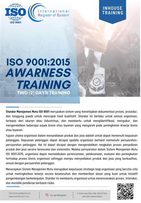Awareness Training Iso 90012015 Sistem Manajemen Mutu