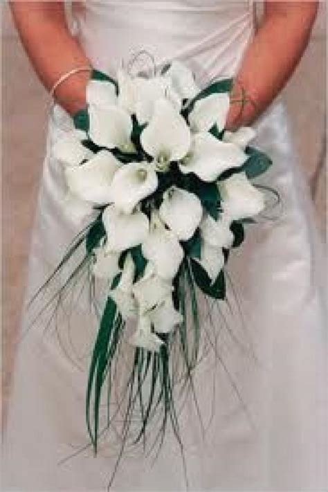 Succulent wedding bouquet at hempstead house in new york. White Calla Lily Cascade Bridal Bouquet. #2043220 - Weddbook