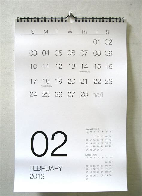 Wall Calendar 2013 Hayes Architecture Minimalist Calendar 2000 Via