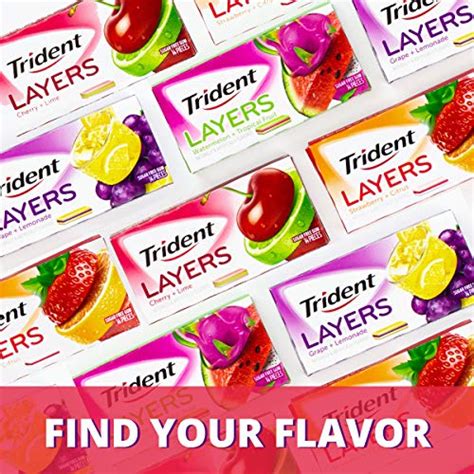 Trident Layers Sweet Cherry And Island Lime Sugar Free Gum 12 Packs Of