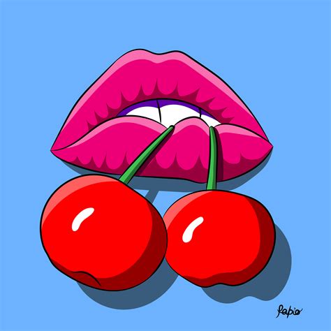 “lipsandcherries“ Pop Art Canvas Pop Art Drawing Pop Art Lips