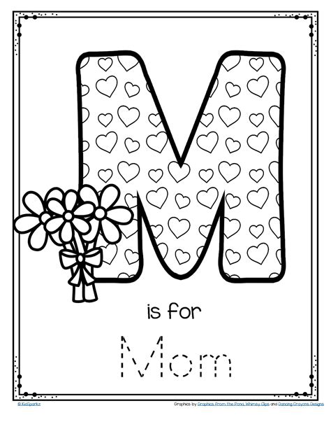 Mother's Day Poster Card M is for Mom Trace and Color FREE | Mothers