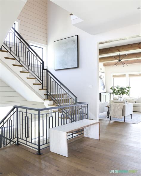 H modern style straight wood handrail for stair remodeling 8 ft. California Modern Farmhouse Home Tour - Life On Virginia ...