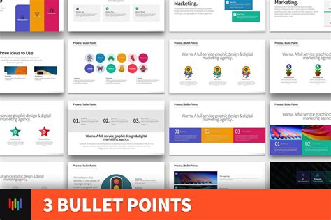This social media resume guide will show you: 3 Bullet Points PowerPoint Templates | Creative Market