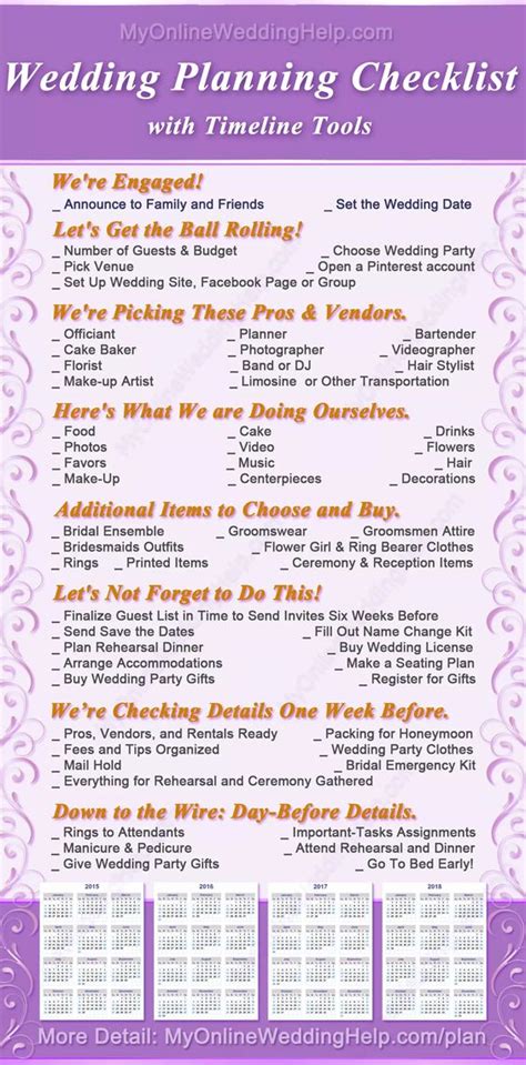 diy wedding planning checklist    printable