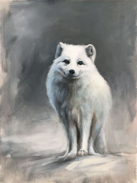 Aimée Rolin Hoover Fox Painting Arctic Fox Art Watercolor Fox