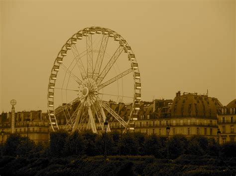 Paris France Ferris Wheel Photograph At The Louvre With A Vintage