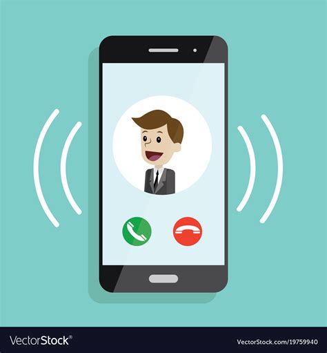 Incoming Call Smartphone With Call Screen Vector Image