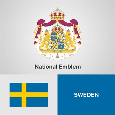 Sweden National Emblem Map And Flag 343482 Vector Art At Vecteezy