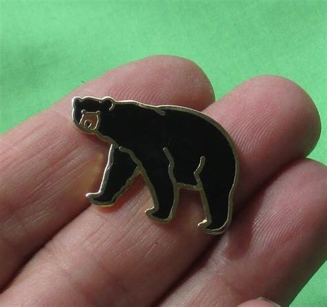 Retro Black Bear Enameled Lapel Pin