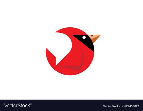 Cardinal Bird Circle Logo Royalty Free Vector Image