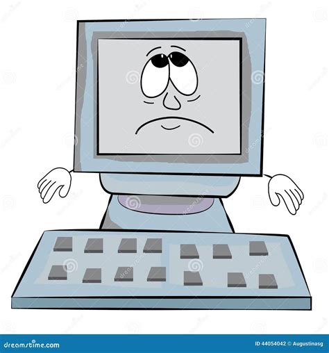 Sad Computer Cartoon Stock Illustration Illustration Of Character