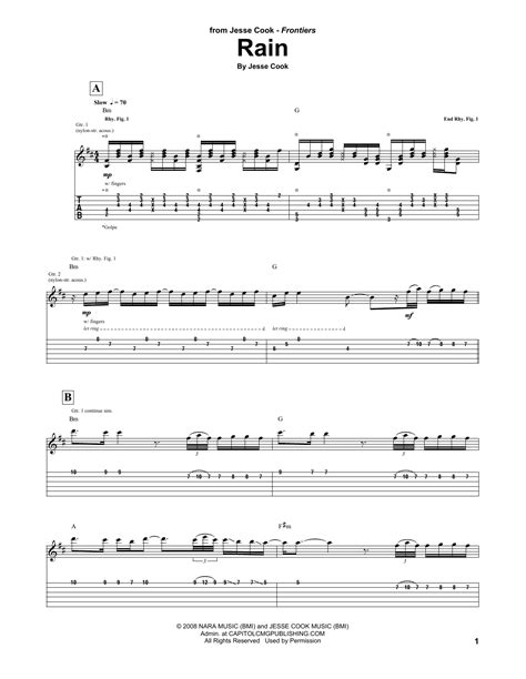 Rain By Jesse Cook Guitar Tab Guitar Instructor