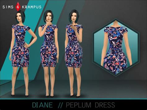 The Sims Resource Diane Peplum Dress By Sims4krampus Sims 4