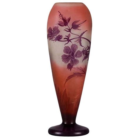 Art Nouveau French Cameo Glass Vase Paysage Des Fleurs By Emile Gallé For Sale At 1stdibs