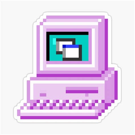 Vaporwave Pc Icon Sticker For Sale By Maerk Redbubble