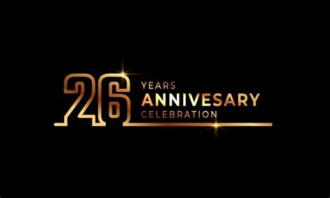 26 Year Anniversary Celebration Logotype With Golden Colored Font