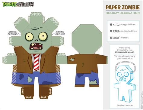 Zombie Papercraft Plants Vs Zombies Papercraft Template Download Free