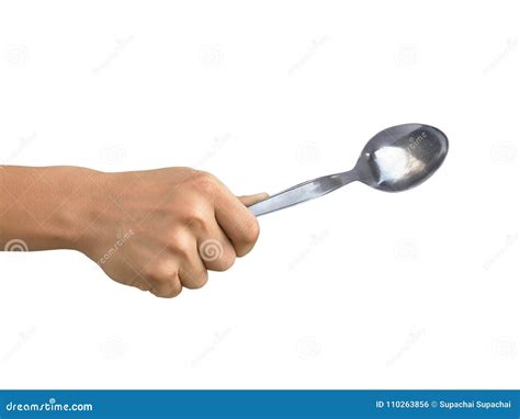 Hand Holding Spoon On A White Background Stock Photo Image Of Spoon Hand