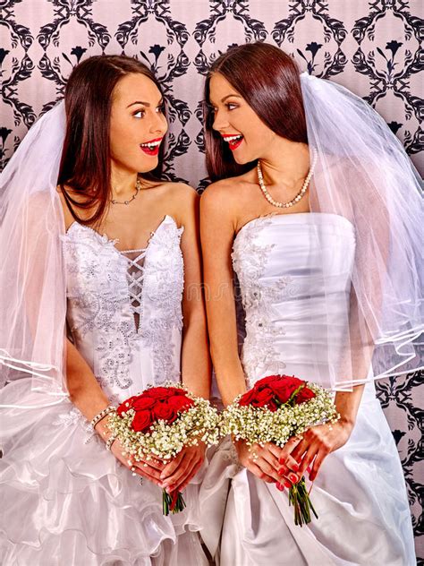 Wedding Lesbians Girl In Bridal Dress Stock Image Image Of Foreplay Fashion 55460429