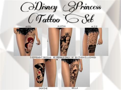 Overkillsimmer Sims 4 Tattoos Disney Princess Tattoo Princess Tattoo